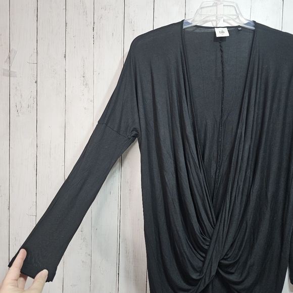 Cabi Women's Black 2-Way Long Sleeve Taylor Wrap Tee Style #3119 Size Small. - Picture 5 of 7